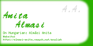 anita almasi business card